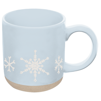 Snowflakes 14oz. Blue Stoneware Coffee Mug