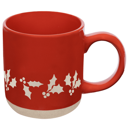 Holly 14oz. Red Stoneware Coffee Mug