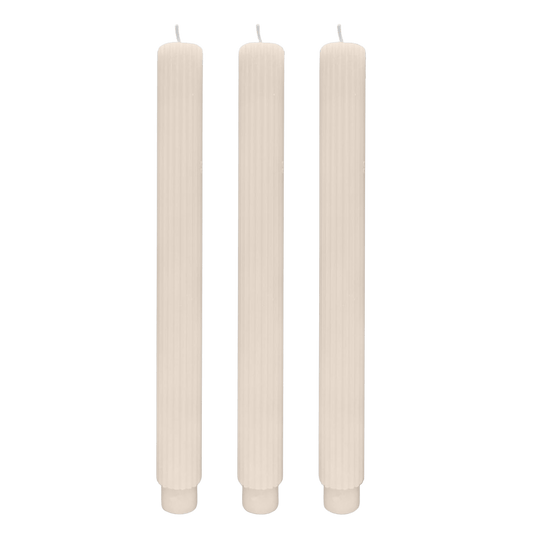 Fluted Taper Candles - Set of 3
